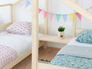 Large Wooden House Bed for Two Children VILLY - Grey - MOBILIA VITA