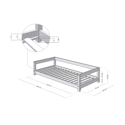 Premium Wooden Children's Bed STUDY - White - MOBILIA VITA