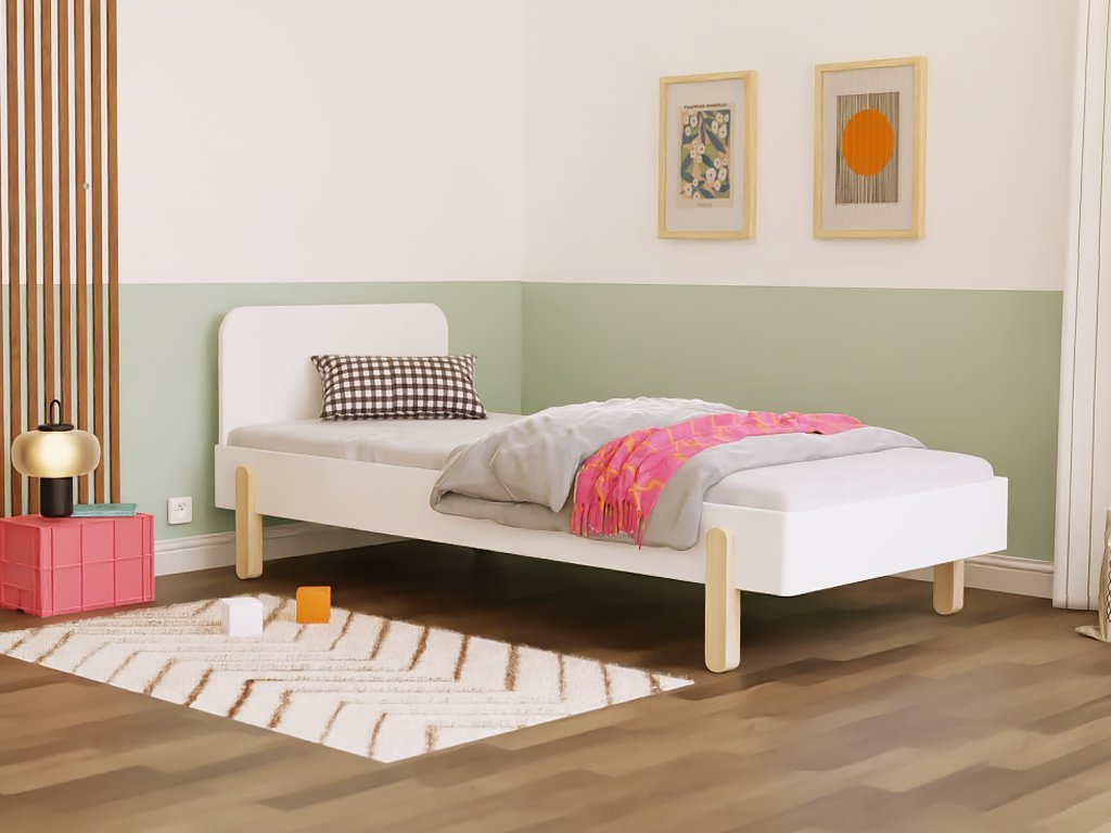 Wooden Children's Design Bed NOVA - White - Mobilia Vita