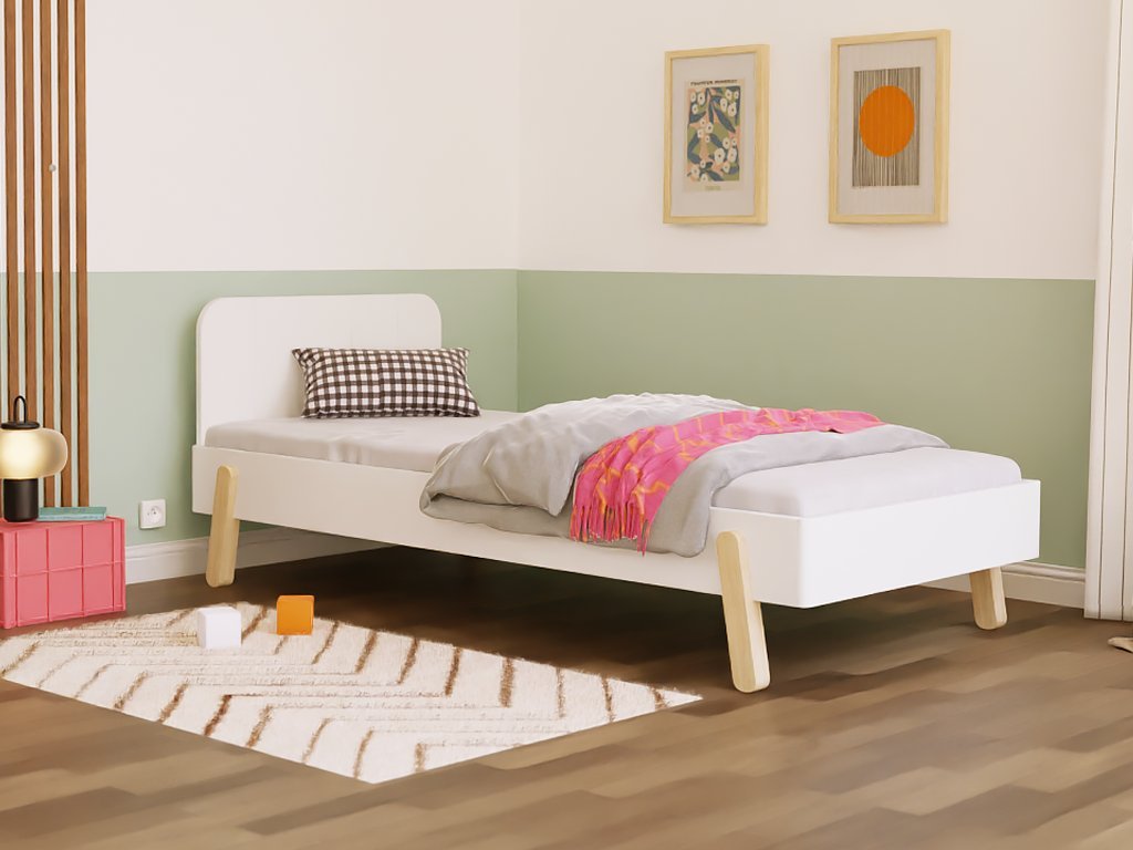 Wooden Children's Design Bed NOVA - White - Mobilia Vita