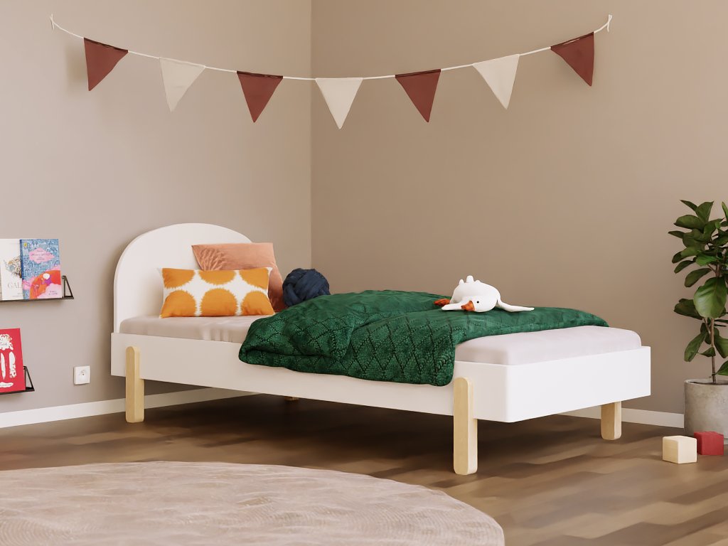 Wooden Children's Design Bed NOVA - White - Mobilia Vita