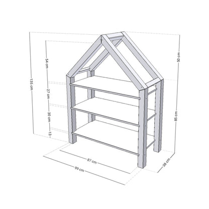 Wooden House Bed and Shelf: TERY + KTERY - Natural - Mobilia Vita