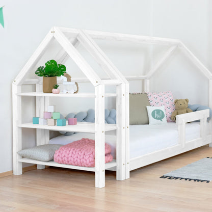 Wooden House Bed and Shelf: TERY + KTERY - White - Mobilia Vita