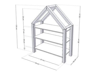 Wooden House Shelf KTERY - White - MOBILIA VITA